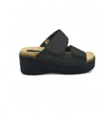 Saboti dama Picnic 39 imitatie de piele, material textil, negru
