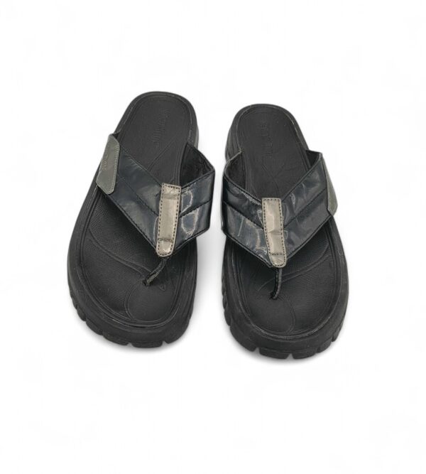 Saboti dama Step Tone 39, imitatie de piele, negru gri - imagine 3