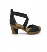 Sandale dama Rieker 39 material textil, imitatie de piele, negru