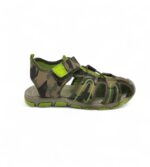 Sandale copii Sneaker 34, material textil, imitatie de piele, maro verde