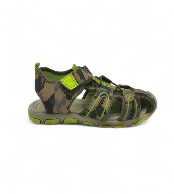 Sandale copii Sneaker 34, material textil, imitatie de piele, maro verde - imagine 1