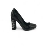 Pantofi dama Bei 35, imitatie de piele, negru