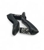 Pantofi dama Bei 35, imitatie de piele, negru - imagine 4
