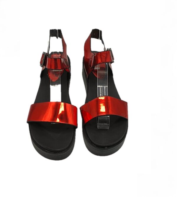 Sandale dama Lady Star 38, imitatie de piele, rosu - imagine 2