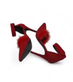 Pantofi dama Sweet 36 material textil, rosu - imagine 4