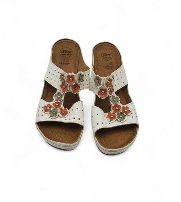 Saboti dama Anatomic 40, imitatie de piele, alb - imagine 3