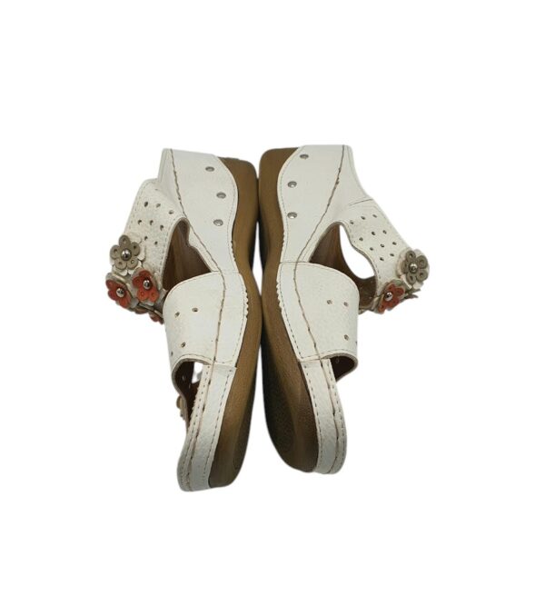 Saboti dama Anatomic 40, imitatie de piele, alb - imagine 4