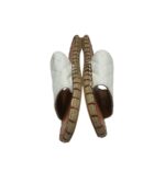 Saboti dama 40, imitatie de piele, alb - imagine 4