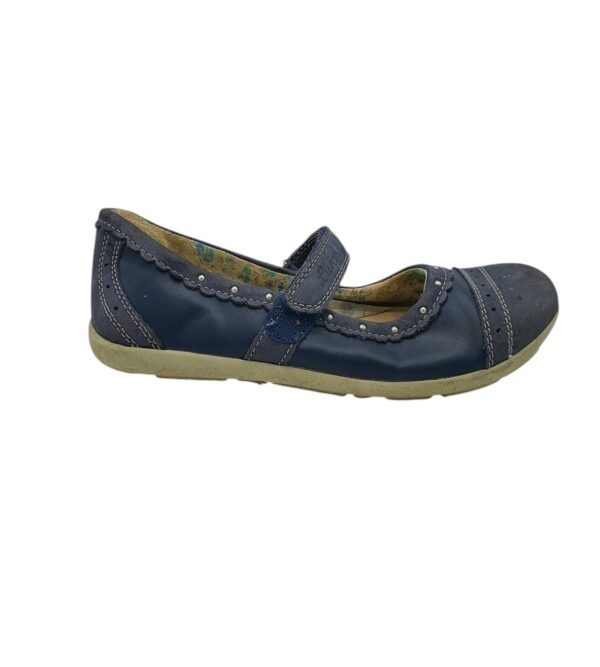 Balerini copii Lurchi 35 imitatie de piele, piele intoarsa, albastru - imagine 1