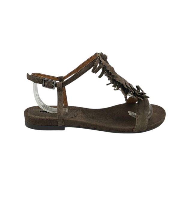 Sandale dama Belmondo 38, piele intoarsa, maro - imagine 1