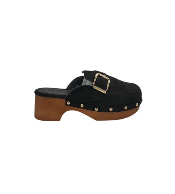 Saboti dama BT, material textil, negru - imagine 1