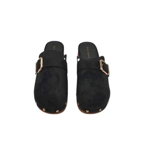 Saboti dama BT, material textil, negru - imagine 3