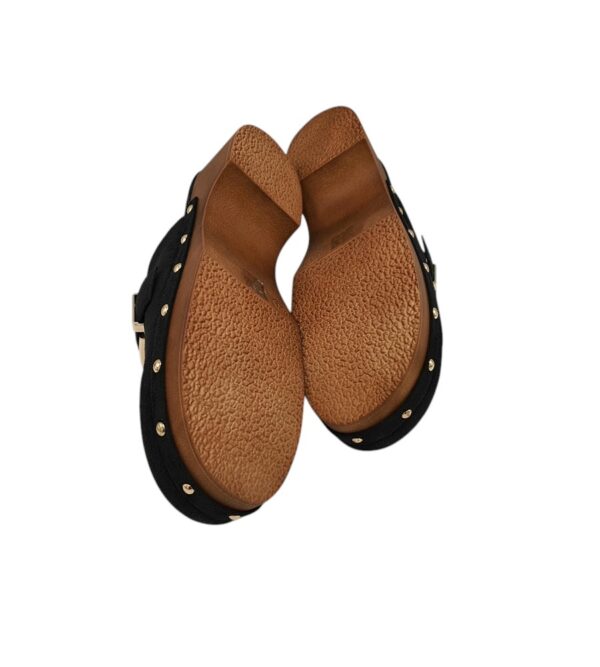 Saboti dama BT, material textil, negru - imagine 5