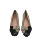 Balerini dama Gente 38 piele, crem negru - imagine 3