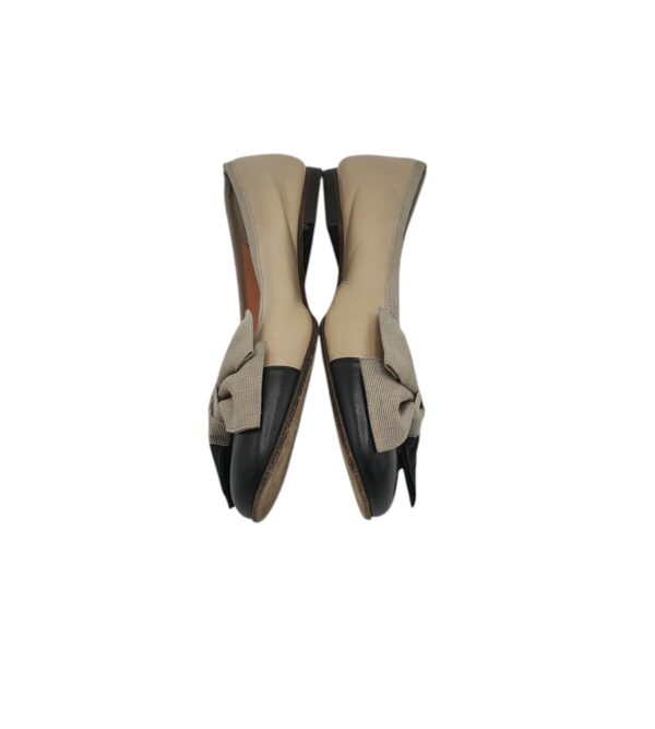 Balerini dama Gente 38 piele, crem negru - imagine 4
