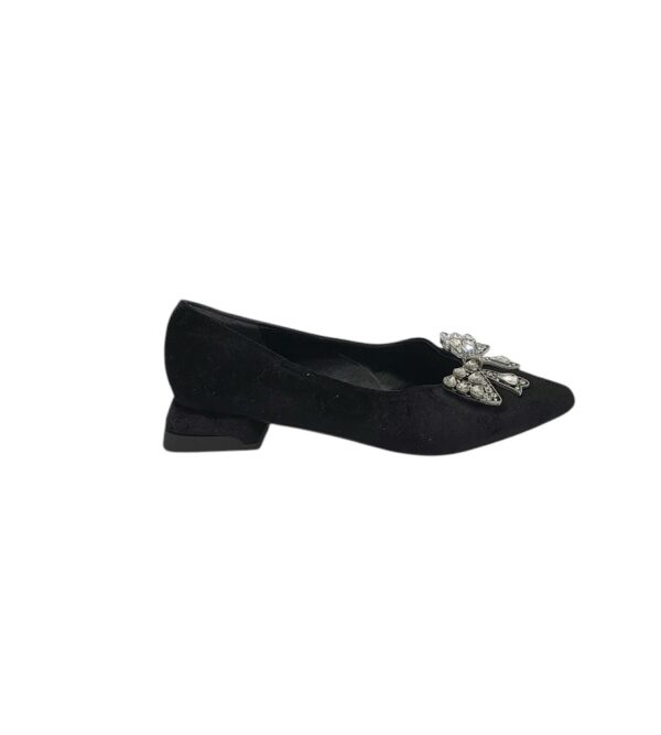 Pantofi dama Pretty 37, material textil, negru - imagine 1