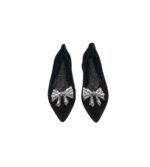 Pantofi dama Pretty 37, material textil, negru - imagine 3
