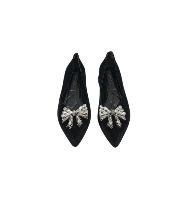 Pantofi dama Pretty 37, material textil, negru - imagine 3