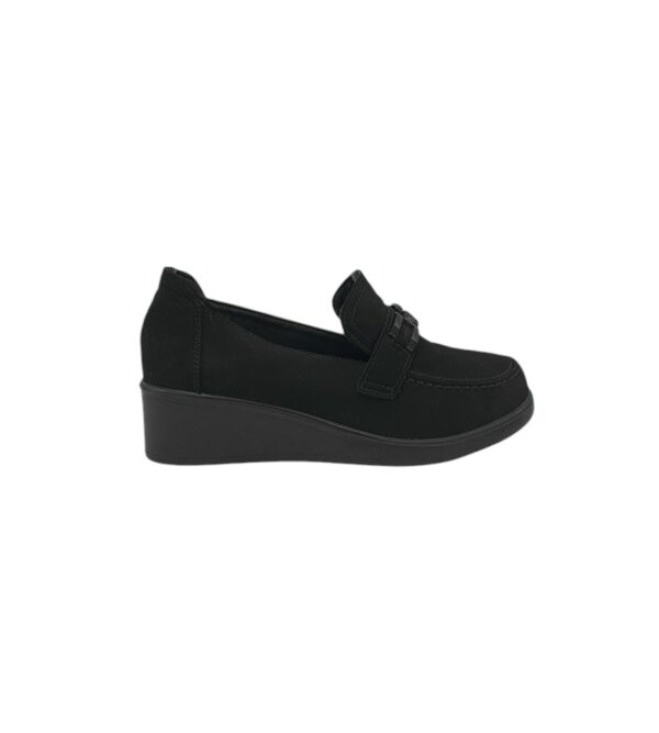 Mocasini dama LS 38, imitatie de piele, negru - imagine 1
