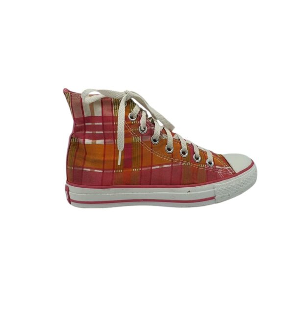 Tenisi dama Converse 39, material textil, roz, portocaliu, alb - imagine 1