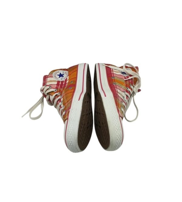Tenisi dama Converse 39, material textil, roz, portocaliu, alb - imagine 4