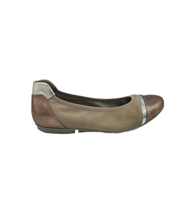 Balerini dama Hogan 37.5, piele, piele intoarsa, bej - imagine 1