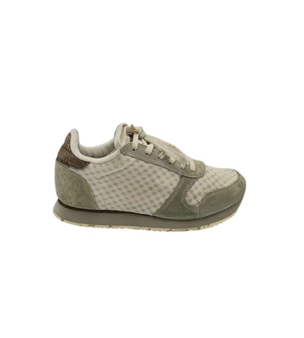 Adidasi dama Wooden 39 , piele intoarsa , material textil , alb gri - imagine 1