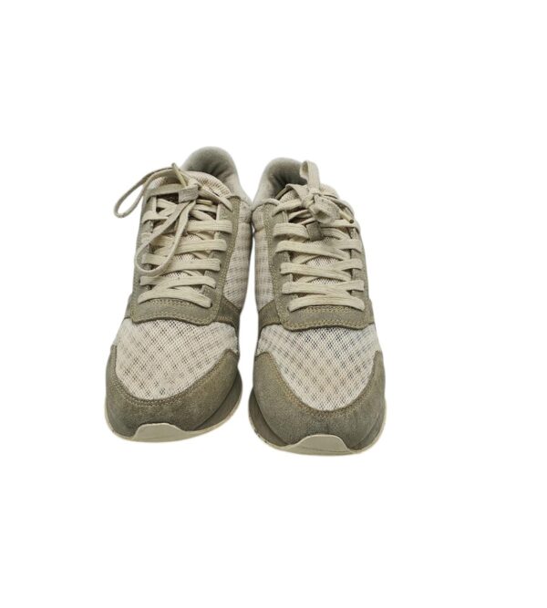 Adidasi dama Wooden 39 , piele intoarsa , material textil , alb gri - imagine 5