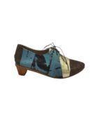Pantofi dama Marseille 37 , piele , albastru auriu maro
