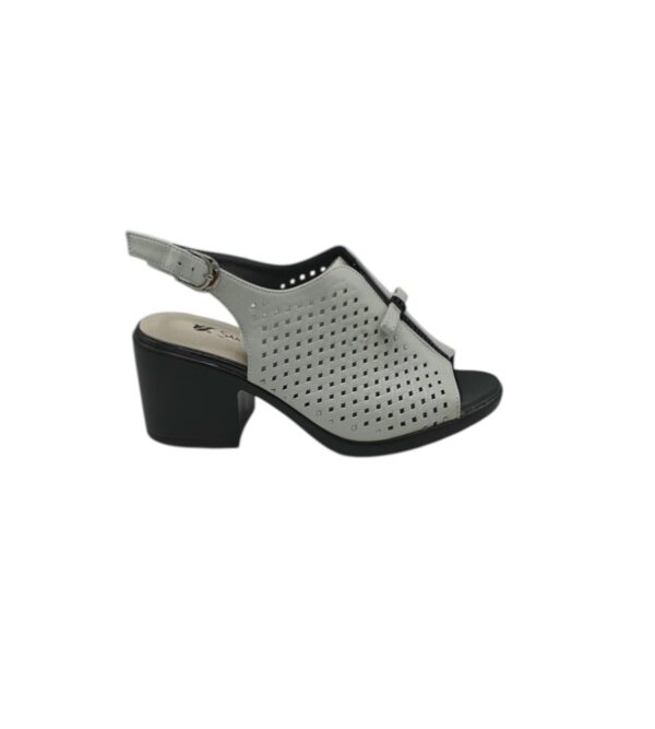 Sandale dama Sandway 38 , imitatie piele , alb negru - imagine 1