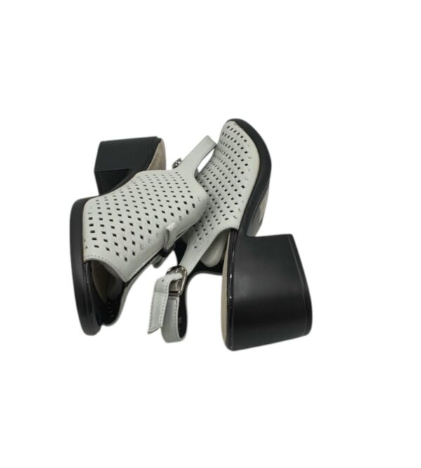 Sandale dama Sandway 38 , imitatie piele , alb negru - imagine 4