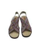 Sandale dama Jurgen 39 , piele , material textil , argintiu , visiniu - imagine 5
