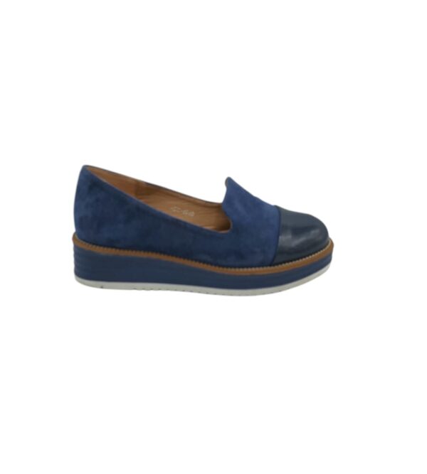 Pantofi dama 37 , imitatie piele , material textil , albastru - imagine 1
