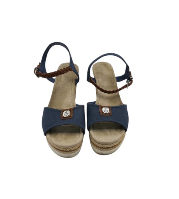 Sandale dama 40 , material textil , bleumarin maro - imagine 5