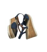 Sandale dama 40 , material textil , bleumarin maro - imagine 4