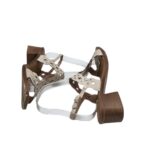 Sandale dama Lulux 39 , imitatie piele , maro - imagine 4