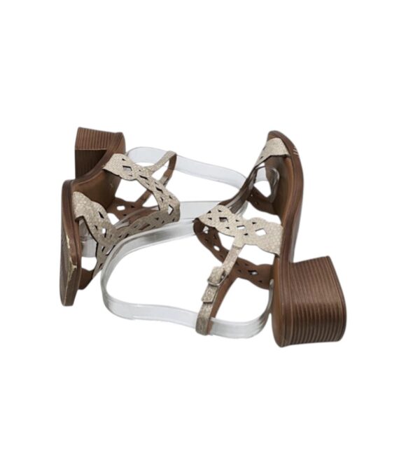 Sandale dama Lulux 39 , imitatie piele , maro - imagine 4
