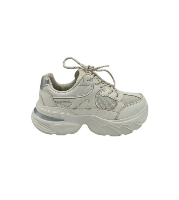 Adidasi dama Stradivarius 38 , imitatie piele , material textil , alb - imagine 1