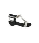 Sandale dama 39 , piele , negru alb