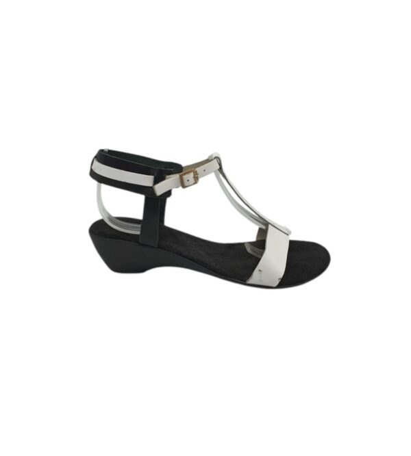 Sandale dama 39 , piele , negru alb - imagine 1