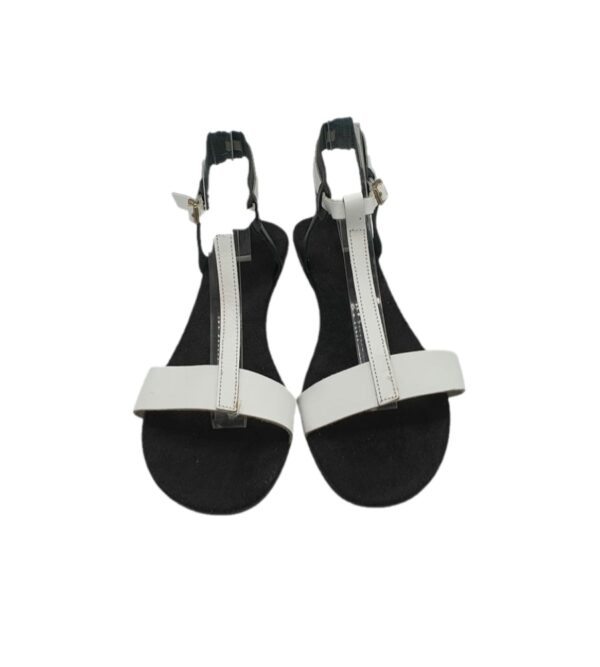 Sandale dama 39 , piele , negru alb - imagine 5