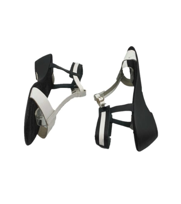 Sandale dama 39 , piele , negru alb - imagine 4