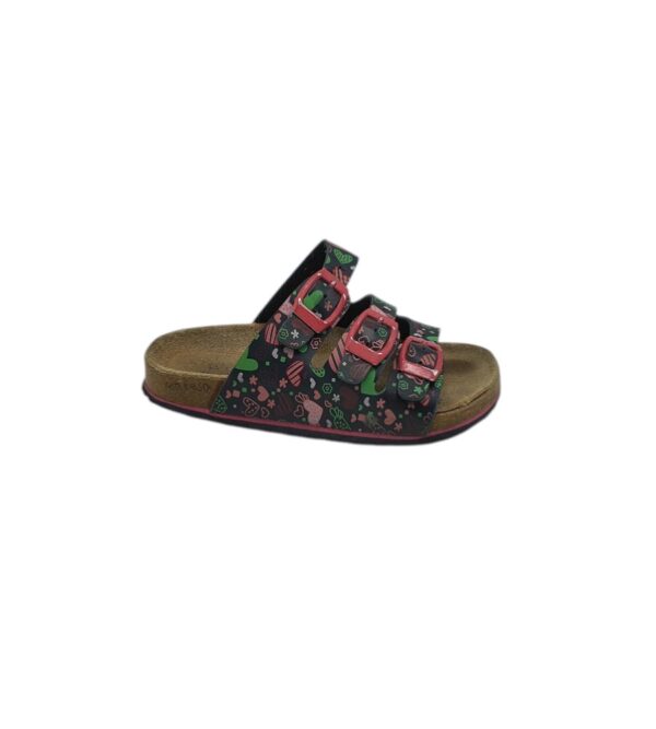 Saboti copii Wellness 29 , imitatie piele , negru roz - imagine 1