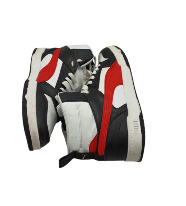 Adidasi barbati Puma 42 , piele , imitatie piele , negru alb rosu - imagine 4