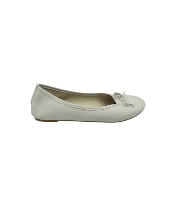 Balerini dama BPC 36 , imitatie piele , alb - imagine 1