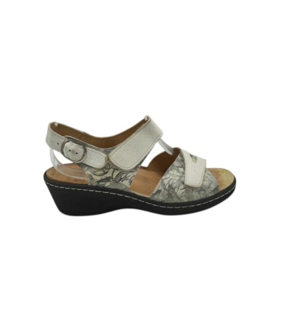 Sandale dama Turm 41 , piele , alb gri - imagine 1