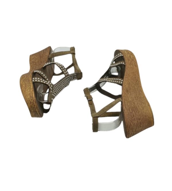 Sandale dama Vista 38 , imitatie piele , maro - imagine 4