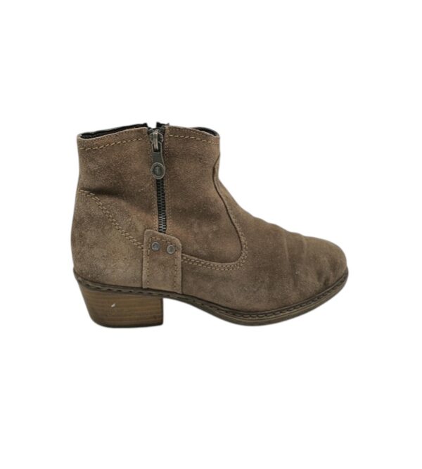 Botine dama Rieker 40 , piele intoarsa , gri - imagine 1