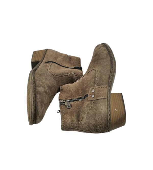 Botine dama Rieker 40 , piele intoarsa , gri - imagine 4