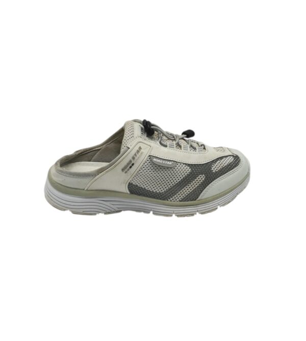 Saboti dama Bagatt 39 , imitatie piele , material textil , alb gri - imagine 1